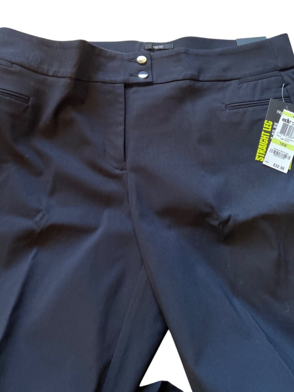 Style & Co straight leg tummy control black pants 18W NWT $33